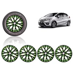 Auto Pearl 4 Pcs 14 inch ABS Black &a; Green Press Type Fitting Car Wheel Cover Set for Hyundai Jazz-picture-22