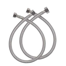 Aquieen 48 inch Stainless Steel 304 Braiding Silver Matte Connection Hose (Pack of 2)-picture-48