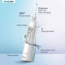 Oracura OCE01 150ml White &a; Blue Eco Water Flosser with 3 Months Warranty image 2