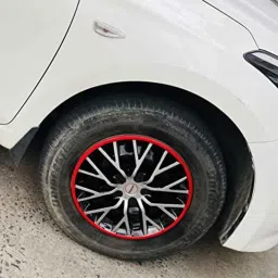 Prigan 4 Pcs 12 inch Polypropylene Black, Silver &a; Red Press Fitting Car Wheel Cover Set for Maruti Suzuki Alto 800 image 5