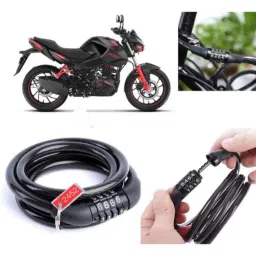 Auto Pearl PVC &a; Plastic Black 4 Digit Combination Cable Lock, 675-picture-38