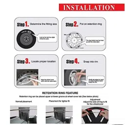 Auto Pearl 4 Pcs 12 inch Polypropylene Silver Press Type Car Wheel Cover Set with Retention Ring for Tata Ace image 3