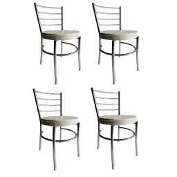 P P Chair Stainless Steel Chrome Finish Grey Multipurpose Dining Chair (Pack of 4)-picture-24