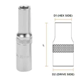 Groz 9mm 1/4 inch Drive Hex Deep Socket, SKT/H/1-4/9D/UG-picture-10