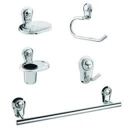 Anatomix Alfa 5 Pcs Stainless Steel Silver Chrome Finish Bathroom Accessories Set-picture-39