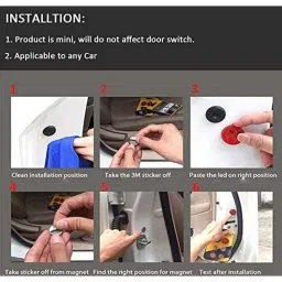 Kozdiko 4 Pcs Waterproof Wireless Car Door Red Warning Light Indicator Set with 5 LED &a; Free Batteries for ford Endeavour image 5