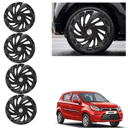 Auto Pearl 4 Pcs 12 inch ABS Black Car Wheel Cover Set for Maruti Suzuki Alto 800 2019-picture-34