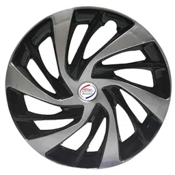 Auto Pearl 4 Pcs 15 inch Silver &a; Black ABS Press Type Hubcap Wheel Cover Set with Retention Ring for Nissan Sunny image 3