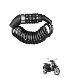 Kozdiko Plastic Black Resettable Password Multi-Use Cable Lock for Vespa Liberty-picture-17