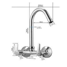 KCS CS-CSM Cosmo Brass Silver Chrome Finish Kitchen Sink Mixer Hot &a; Cold Water Tap with 360 deg Swivel Spout image 5