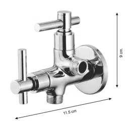 Drizzle Tarim 4 Pcs 2 in 1 Brass Chrome Finish Silver Angle Valve Set, AAC2IN1TARIM4 image 2