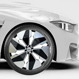 Prigan 4 Pcs 14 inch Polypropylene Black &a; Silver Wheel Cover Set for Nissan Evalia, Flair-Dc-14-Evalia image 3