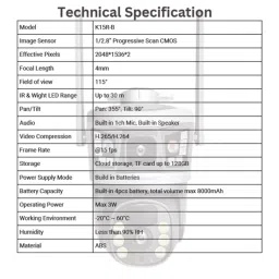 Cybernautt K15R-B 6MP Dual Lens Battery Operated Wireless 4G PTZ View Camera image 2