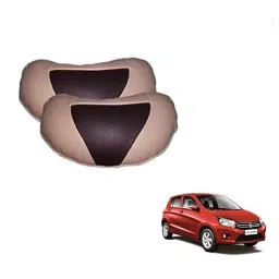 Kozdiko 2 Pcs Beige &a; Brown Car Neck Rest Cushion Pillow Set for Maruti Suzuki Celerio-picture-10