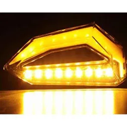 Ramanta 2 Pcs ABS Plastic Yellow Front &a; Rear LED Indicator Light Set for Bajaj Universal Bike image 4