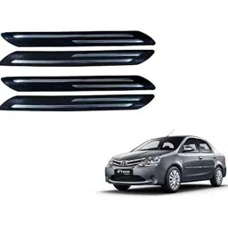 Kozdiko 4 Pcs Double Chrome Bumper Protector Black Set for Toyota Etios-picture-45