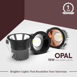 Fybros Opal 15W Polycarbonate Cool White Round LED COB Down Light with Metallic Rose Gold Reflector, FLS5680A image 5