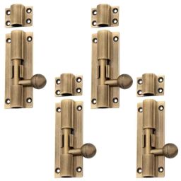 Atom 8 inch Brass Antique Finish Aluminium Tower Bolt, TB001 (Pack of 4)-picture-30