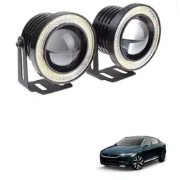 Kozdiko 2 Pcs 15W 3.5 inch High Power White LED Projector COB Fog Light Set with White Angel Eye Ring for Tata Evision, koz_89362-picture-40