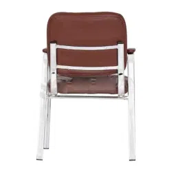 Da URBAN Dalton 85x43x57cm Leatherette Brown Visitor Chair with Heavy Frame image 4