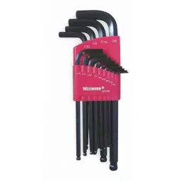 Westward Alloy Steel Black Oxide L-Shape Hex Key, 2CYC6 (Pack of 13)-picture-48