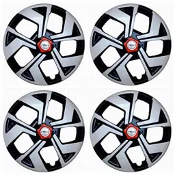 Prigan 4 Pcs 13 inch Polypropylene Black &a; Silver Wheel Cover Set for Maruti Eeco, Hawk-Rev-13-Eeco-picture-16