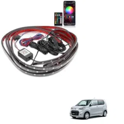 Kozdiko 12V Car Underbody Multicolor LED Strip Light Set with Wireless Remote for Maruti Suzuki Wagonr Stingray-picture-38