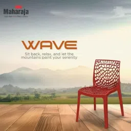 Maharaja Wave 43x79.5x49cm Plastic Red Outdoor Chair without Arm Rest (Pack of 2) image 5