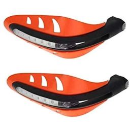 AOW Motorcycle Handguards with Led Light for 7/8 inch Grips - 300 * 140 * 110mm (Orange) for Bullet Battle Green-picture-20