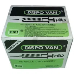 HMD Dispo Van 100 Pcs 2ml Polypropylene Syringe with Needle Box-picture-44