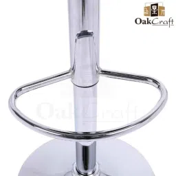 Oakcraft Leatherette Cream Chrome Finish Swivel Bar Stool with Height Adjustable, OC-203 image 3