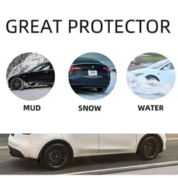 Auto Pearl 4 Pcs ABS Black Front &a; Rear Cup Type Mud Flaps Car Splash Guard Set for Mahindra KUV 100 image 5