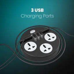 Portronics Power Plate 5 1500W 3 Sockets Nylon Black Extension Board image 4