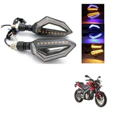Kozdiko 4 Pcs Bike D Shaped 9 LED Front &a; Rear Side Turn Signal Indicator Light Set for Bajaj Pulsar 150 Ns-picture-20