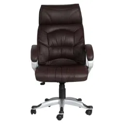 Chair Garage PU Leatherette Chocolate Brown Adjustable Height Office Chair with Back Support, CG148 (Pack of 2)-picture-28