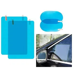 Kozdiko 2 Pcs Square &a; Oval Glass Transparent Rear-View Mirror Anti-Fog Film Set for Toyota Fortuner (2021-Present)-picture-14