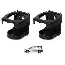Kozdiko Plastic Black Foldable Car Drink Holder for Skoda Yeti (Pack of 2)-picture-34