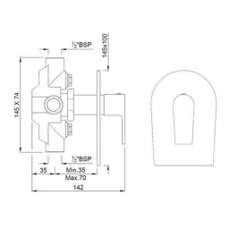 Jaquar Aria Chrome 4-Way Divertor Handle with Concealed Fitting, ARI-39421 image 2