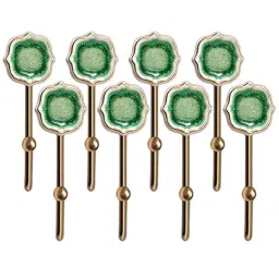 Screwtight 130mm Ceramic Green &a; Gold Multipurpose Crackle Glaze Floral Hook with Brass Effect (Pack of 8)-picture-43