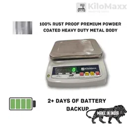 KiloMaxx KM-24 20kg 7x9 inch Stainless Steel White Weighing Scale image 4