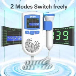 Olex White Fetal Doppler for Parental Baby Heartbeat Sound Monitor image 3