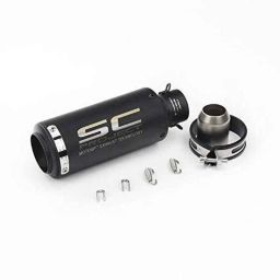 RA Accessories Black SC Mini with Silver Strip Silencer Exhaust for Bajaj Pulsar 200 NS-picture-21