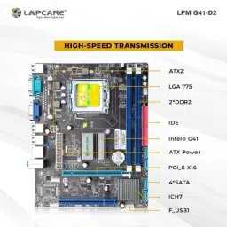 Lapcare LPMG41-D2 DDR2 Motherboard with Intel Chipset for G41 82801GB(ICH7) &a; 533/667/800MHz FSB, LKMTCF7129 image 4