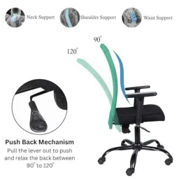 White Clouds Enterprise Sigma II Green High Back Ergonomic Revolving Office Chair with Mesh &a; Adjustable Handle image 5