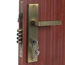 Voltizi 10 inch Stainless Steel 304 Antique Brass Finish Cylindrical Plate Mortise Door Lock Handle Set, LB-201 image 2