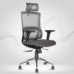 HUMAN METHOD ERGON HB High Back Steel Grey Ergonomic Chair with Adjustable Headrest image 2