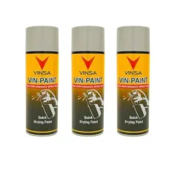 Vinsa 440ml Gloss Grey Quick Drying Spray Paint for Metal, Wooden Furniture, Plastic, Walls, Cars &a; Bikes (Pack of 3)-picture-45