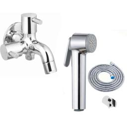 IRIS Dove Brass Chrome Finish 2 Way Bib Cock with Star Health Faucet-picture-19