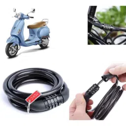 Auto Pearl PVC &a; Plastic Black Combination Cable Lock for VXL 125 BS6-picture-29