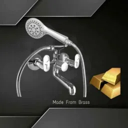 Gold Bell Rio BRY2IN1-IN Brass Chrome 2 in 1 Telephonic Wall Mixer Set image 2